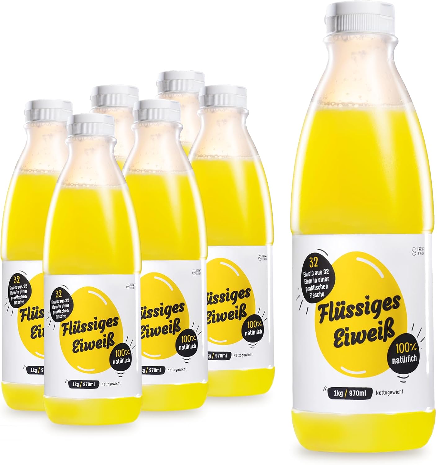 Marca di albume d'uovo liquido - 6x1kg Proteine naturali al 100%.