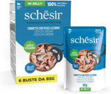 , Tonno con pesce azzurro in gelatina, alimento umido completo per gatti, in busta, con aggiunta di vitamine, 100% naturale, 6 x 85 g