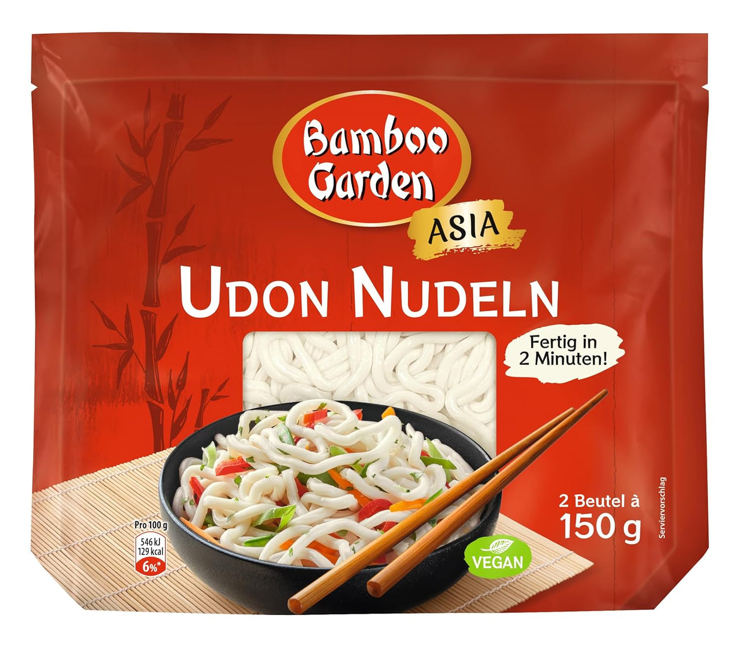 Tagliatelle Udon di Bamboo Garden, precotte, 300 g