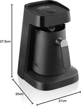 Caffettiera turca Arzum Okka MINIO JET, 400 W, capacità 5 tazze, protezione da troppopieno, sistema di allarme acustico, caffettiera turca, cromata