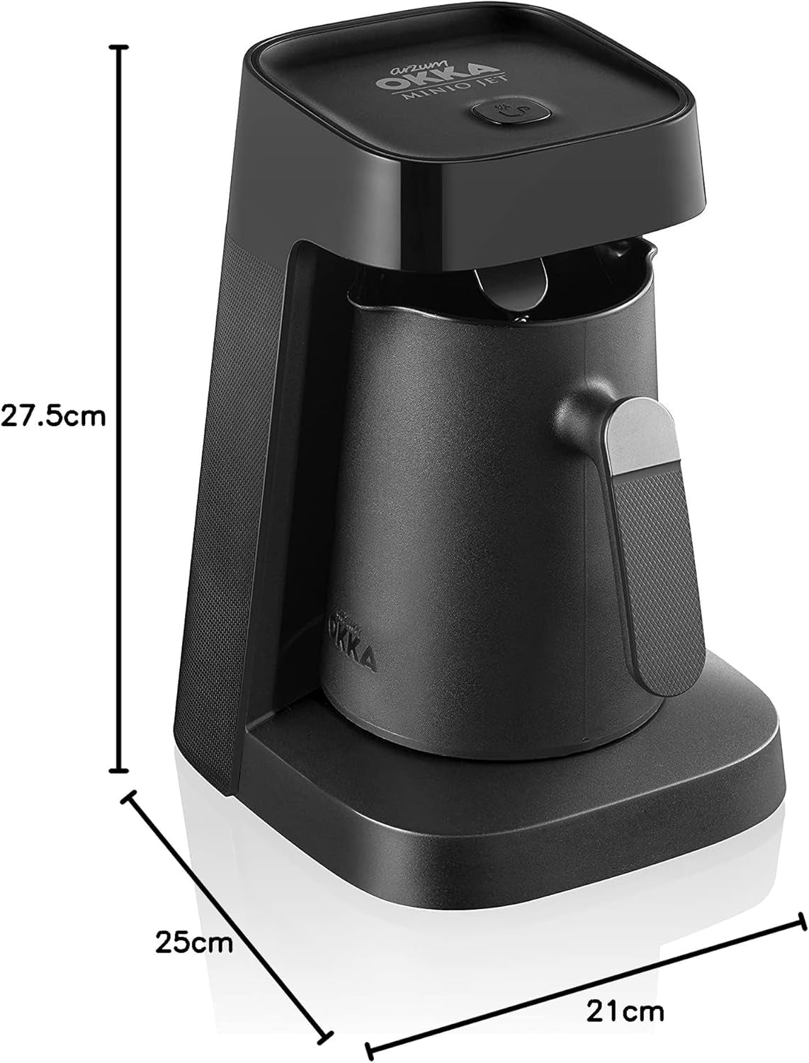 Caffettiera turca Arzum Okka MINIO JET, 400 W, capacità 5 tazze, protezione da troppopieno, sistema di allarme acustico, caffettiera turca, cromata