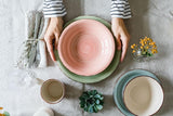 MÄSER 931875 Bel Tempo II Set di stoviglie per 6 con look vintage moderno, servizio da tavola da 18 pezzi, stoviglie in ceramica dipinta a mano, gres, blu fumo