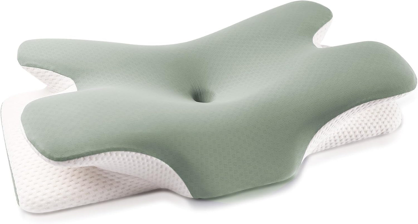 MULISOFT Cuscino in memory foam, comodo cuscino per la testa, cuscino di supporto per il collo, cuscino ergonomico per chi dorme sul fianco (grigio) Cuscini ortopedici cervicali Naty Shop Saluti