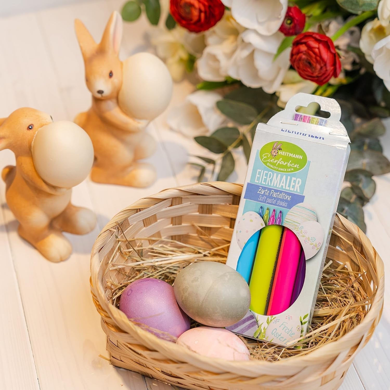 Heitmann Egg Colors - Pastello per pittori di uova - 4 matite colorate in rosa, verde, blu e viola
