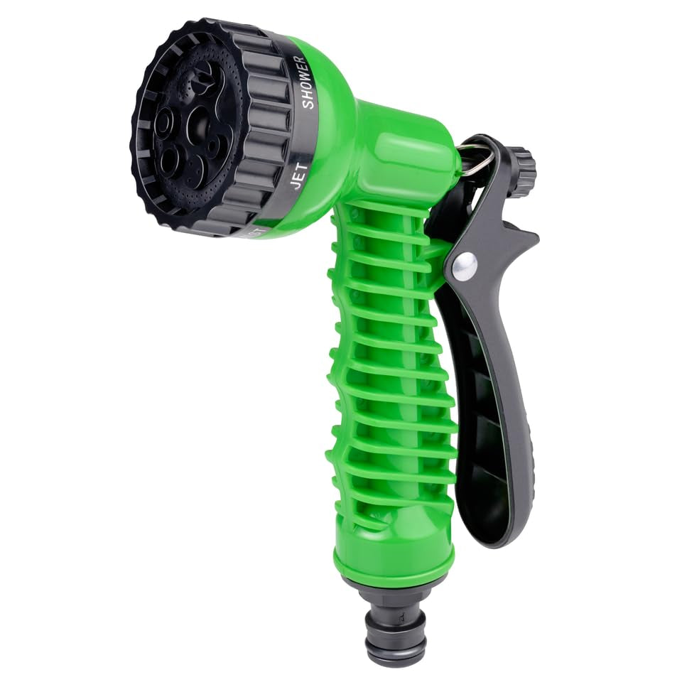 Tubo da giardino flessibile Kinzo 20 m - incl. Accessorio per tubo flessibile - Tubo flessibile con testina di spruzzo con 7 posizioni di spruzzo - Plastica - Verde/Grigio