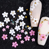 Unghie floreali 3D, 6 griglie, ciondoli per unghie floreali, strass per unghie acrilici, accessori per unghie, decorazioni per unghie primaverili fai da te