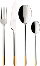 Villeroy & Boch - Posate Ella parzialmente dorate oro, 30 pezzi, 6 persone, lavabili in lavastoviglie, acciaio inox Cucina Naty Shop