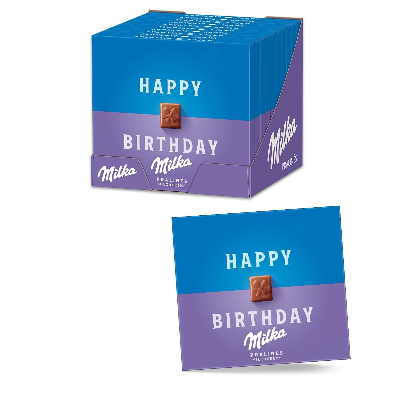 Praline Milka Congratulazioni – Cioccolato al latte alpino con pregiato ripieno di crema al latte – 10 x 110g