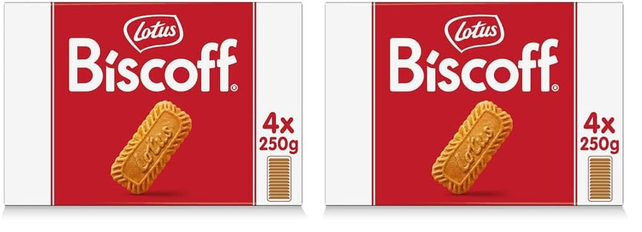 Loto Biscoff | Biscotti Caramellati Originali | Gusto croccante unico | Vegano | Nessun sapore o colore aggiunto | 4x250g | 1 kg (confezione da 2)