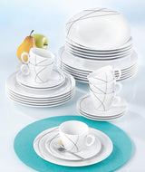 Seltmann Weiden 001.706904 Trio Highline Set Stoviglie Combinate, 30 Pezzi, 36,5 x 31,2 x 36,9 cm, Bianco
