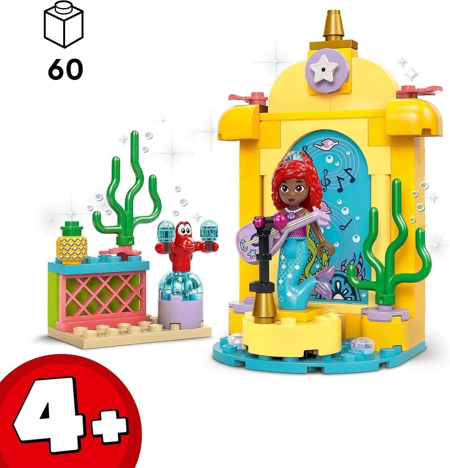 Palcoscenico musicale LEGO® Disney Princess Arielle, giocattolo da costruzione per bambini con 2 personaggi, idea regalo per ragazze e ragazzi dai 4 anni e per i fan delle serie TV, giocattolo per bambini 43235 Set da costruzione Beuche den LEGO-Store