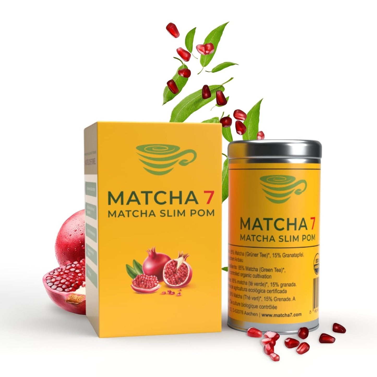 ® Ceremonial Matcha Powder X Melograno 100G [Supporta la perdita di peso e il metabolismo] - Tè verde per uno stile di vita attivo e sano - Tè verde senza additivi (puro e naturale)