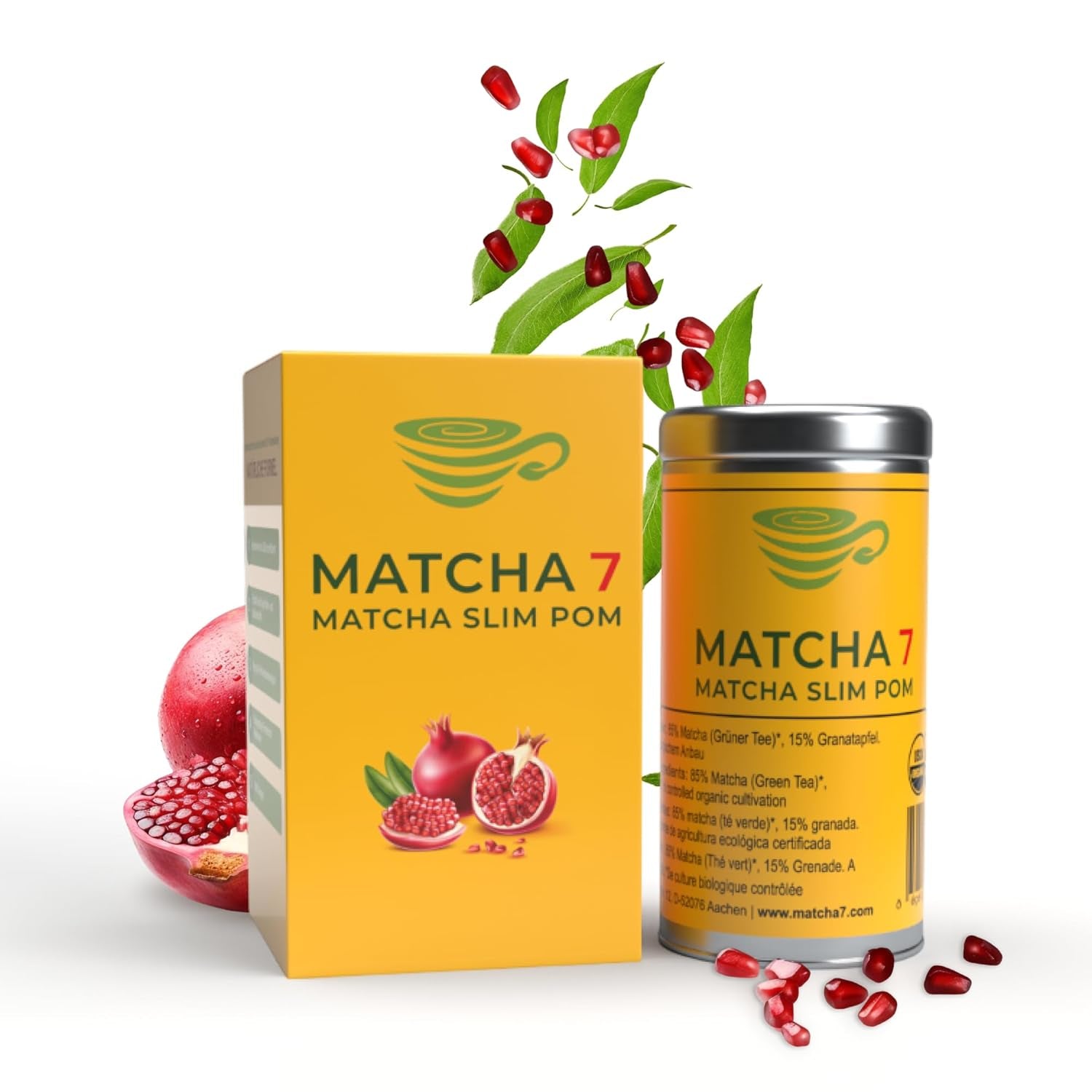 ® Ceremonial Matcha Powder X Melograno 100G [Supporta la perdita di peso e il metabolismo] - Tè verde per uno stile di vita attivo e sano - Tè verde senza additivi (puro e naturale)