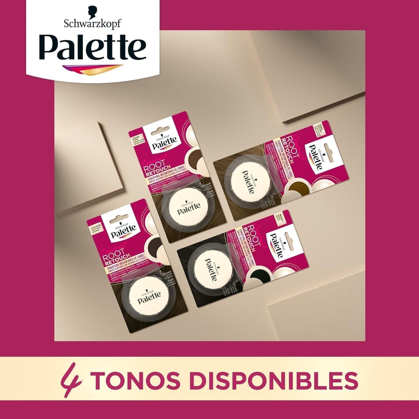 Palette Compact Root Retouch Retouch Root Powder, compatta, castano castano, 1 pz Tintura per capelli Naty Shop