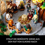 LEGO Icons Il Signore degli Anelli: Gran Burrone - Collezione per adulti e set da esposizione con 15 minifigure uniche tra cui Gandalf, Legolas, Aragorn e Frodo, esclusivamente su Amazon - 10316 Set da costruzione Besuche den LEGO-Store