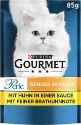 Gourmet Perle Delight cibo umido per gatti in salsa con pollo, confezione da 26 (26 x 85 g)