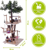 Everearth Casa sull'albero in Legno - Casa delle Bambole per Bambini 3+ - Casetta Sostenibile con Accessori - Certificazione Fsc® - Giocattolo in Legno Perfetto per Giochi Fantasiosi - Mobili per Casa delle Bambole EE33767 Naty Shop Dollhouses