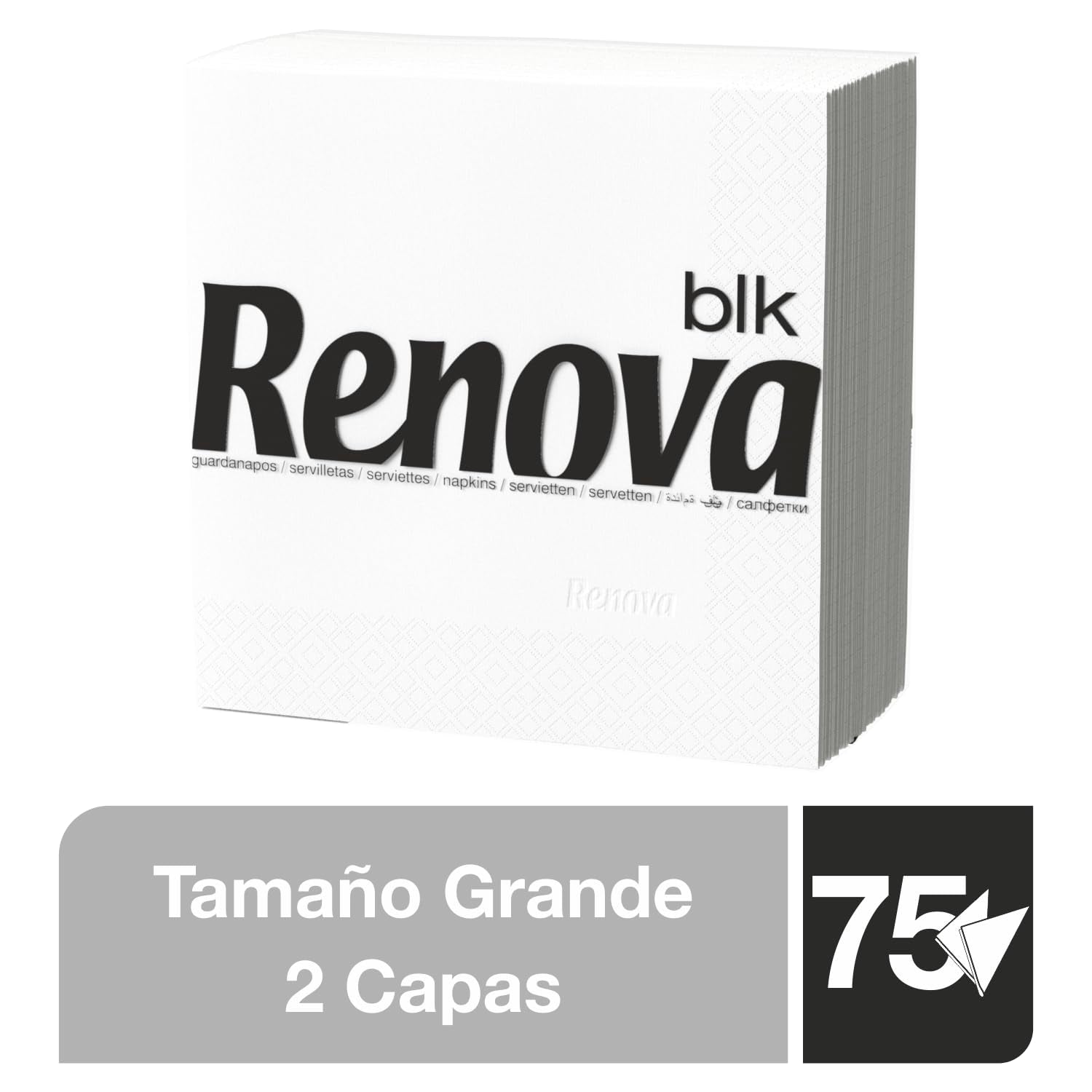 Tovaglioli di carta bianchi grandi Renova, 75 tovaglioli