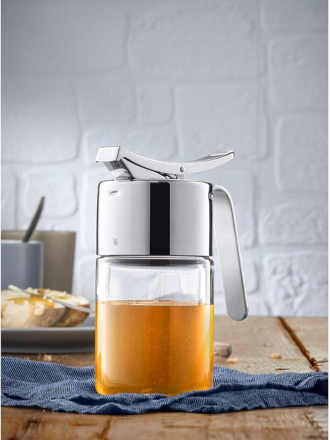 WMF Barista dispenser per sciroppo/miele 240ml, barattolo in vetro e contenitore 1l, altezza 21,5 cm, barattolo con coperchio, contenitore per caffè in grani, barattolo per cereali, barattolo per alimenti con grande apertura Scatole per alimenti Naty Shop