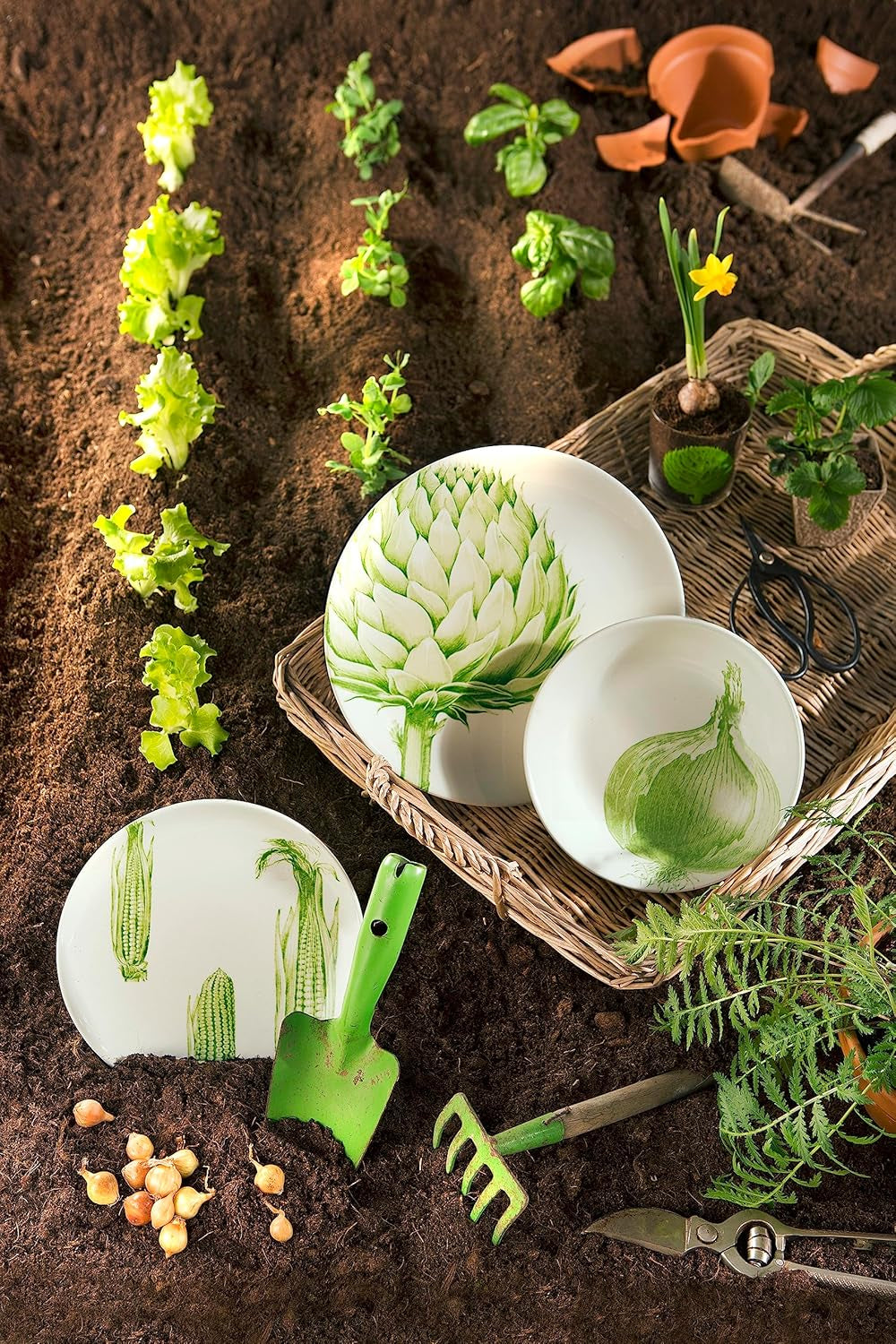 Piatto Excelsa Flora & Fauna, ceramica, multicolore