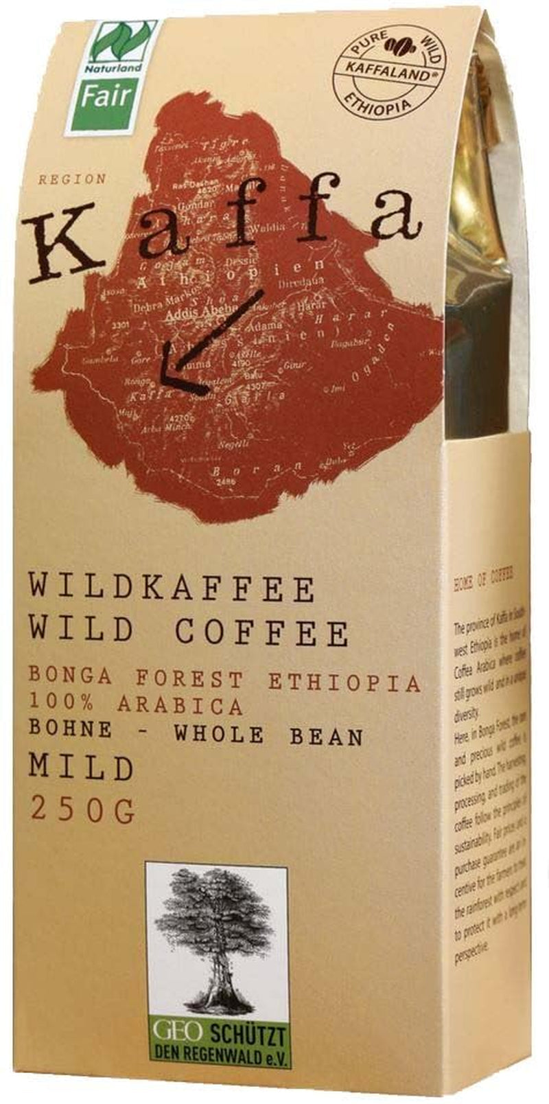 Kaffa Wild-Kaffee gentle ganze Bohne 2er-Pack (2x 250g) bio vegan fair Arabica MildBohx2