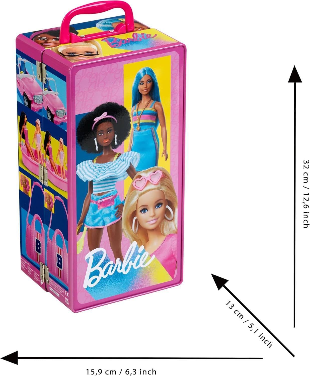 Theo Klein 5801 Guardaroba Barbie con aste appendiabiti e scomparti, giocattolo dai 3 anni in su, accessori inclusi, multicolore