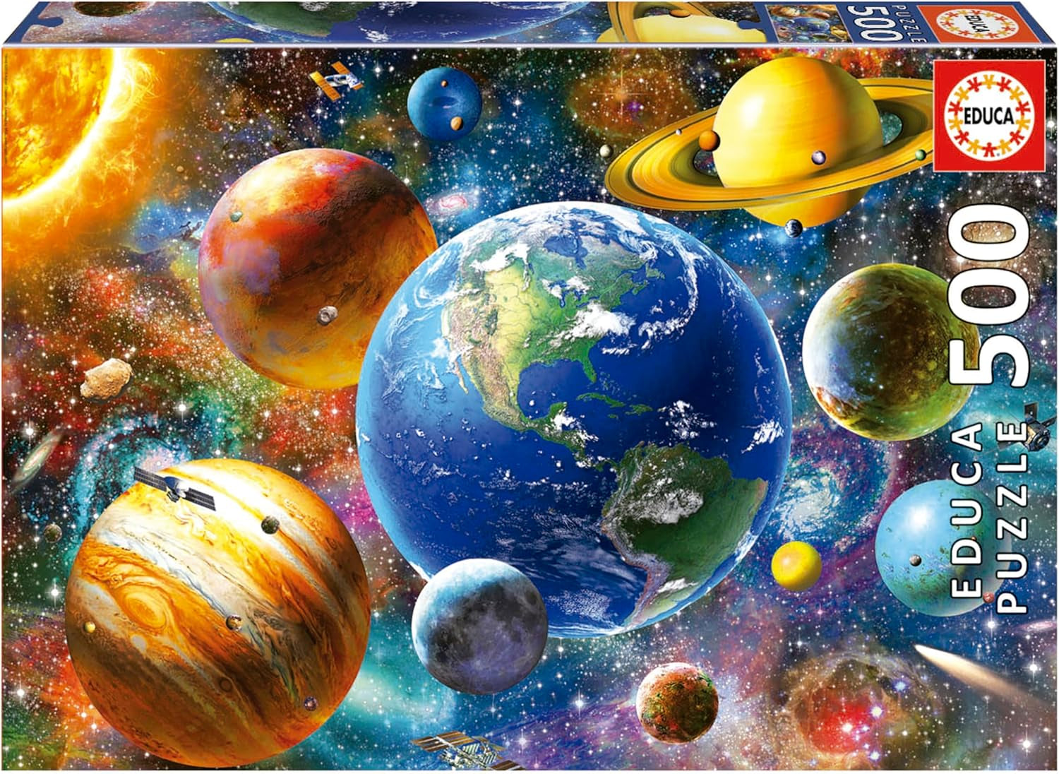 Educa - Puzzle 500 pezzi per adulti | Sistema solare, puzzle 500 pezzi per adulti e bambini da 11 anni, pianeti, spazio, spazio (18449) Puzzle Naty Shop Titolo predefinito