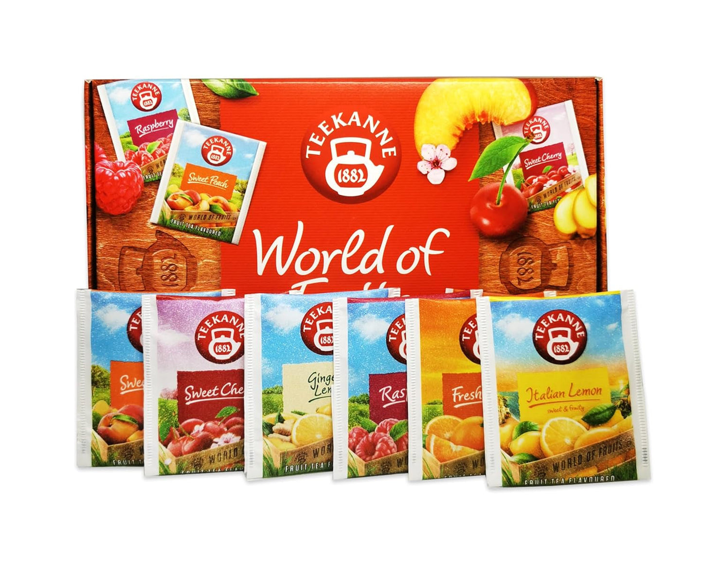 Teekanne World of Fruits (NUOVA EDIZIONE) - Scatola con selezione di tè alla frutta - 6 gusti * 5 bustine di tè