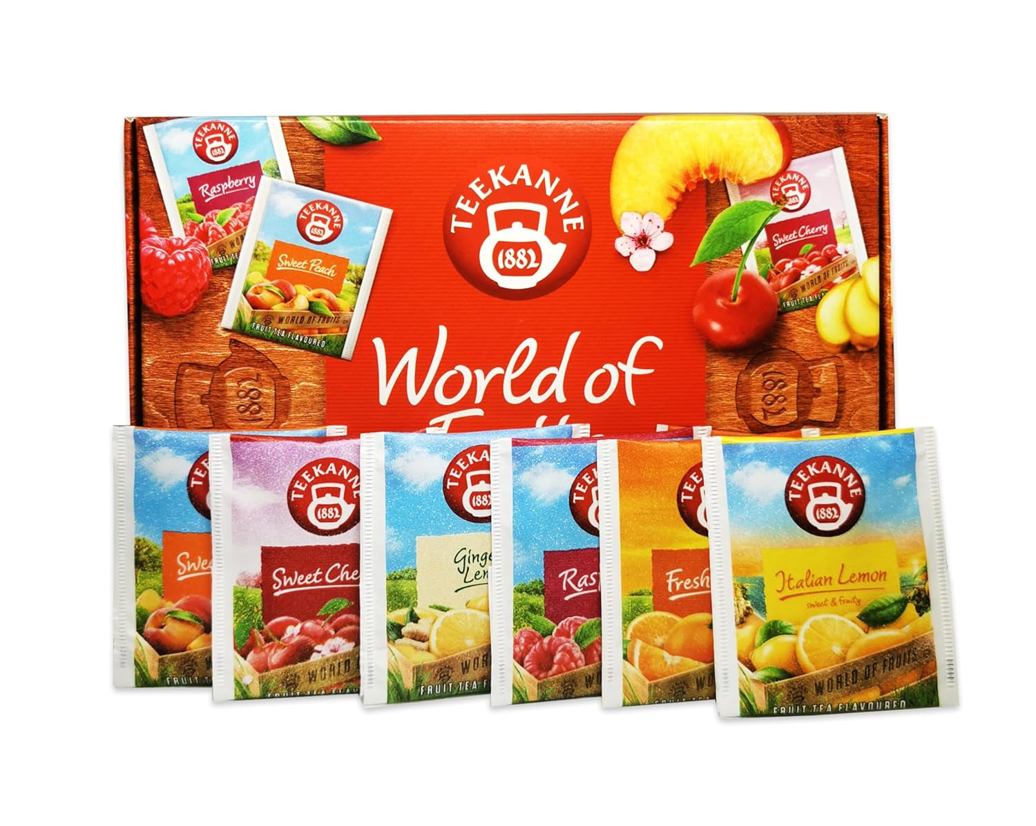 Teekanne World of Fruits (NUOVA EDIZIONE) - Scatola con selezione di tè alla frutta - 6 gusti * 5 bustine di tè