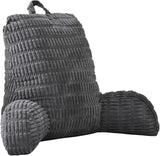 Cuscino da lettura per letto e divano, Cuscino da lettura con poggiapolsi, braccioli e supporto per la schiena, Cuscino per schienale letto per riposare, rilassarsi, leggere, lavorare sul laptop, guardare la TV (Grigio scuro)