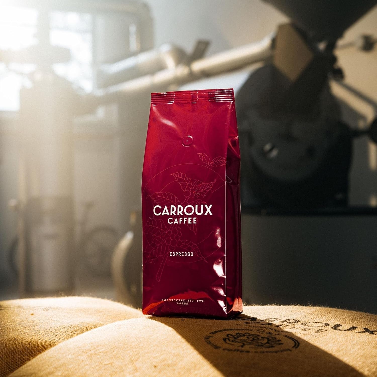 CARROUX Espresso, Bohnen ganze (6x 500 g). Per Siebträger u. Kaffee-Volllautomaten. Frisch geröstete Kaffeebohnen der Privat-Rösterei aus Hamburg