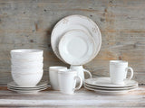 CreaTable, 23601, serie Romantic Vintage, set di stoviglie da 16 pezzi per 4 persone, servizio combinato in porcellana, lavabile in lavastoviglie e adatto al microonde, produzione di qualità
