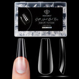 Modelones Nail Tips 510 pezzi - Set di punte per unghie a copertura totale, Set di punte in gel, Punte per unghie in resina PMMA pre-lucidante, Unghie artificiali per colla su nail art fai da te, Squoval corto