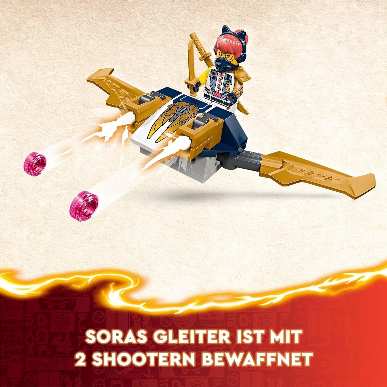 LEGO NINJAGO Ninja Team Combi Caterpillar 4 in 1 Set con aliante, auto da corsa e 2 motociclette e 6 minifigure Regalo per ragazzi e ragazze Giocattolo Ninja 71820 Set da costruzione Besuche den LEGO-Store