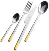 Villeroy & Boch - Posate Ella parzialmente dorate oro, 30 pezzi, 6 persone, lavabili in lavastoviglie, acciaio inox Cucina Naty Shop