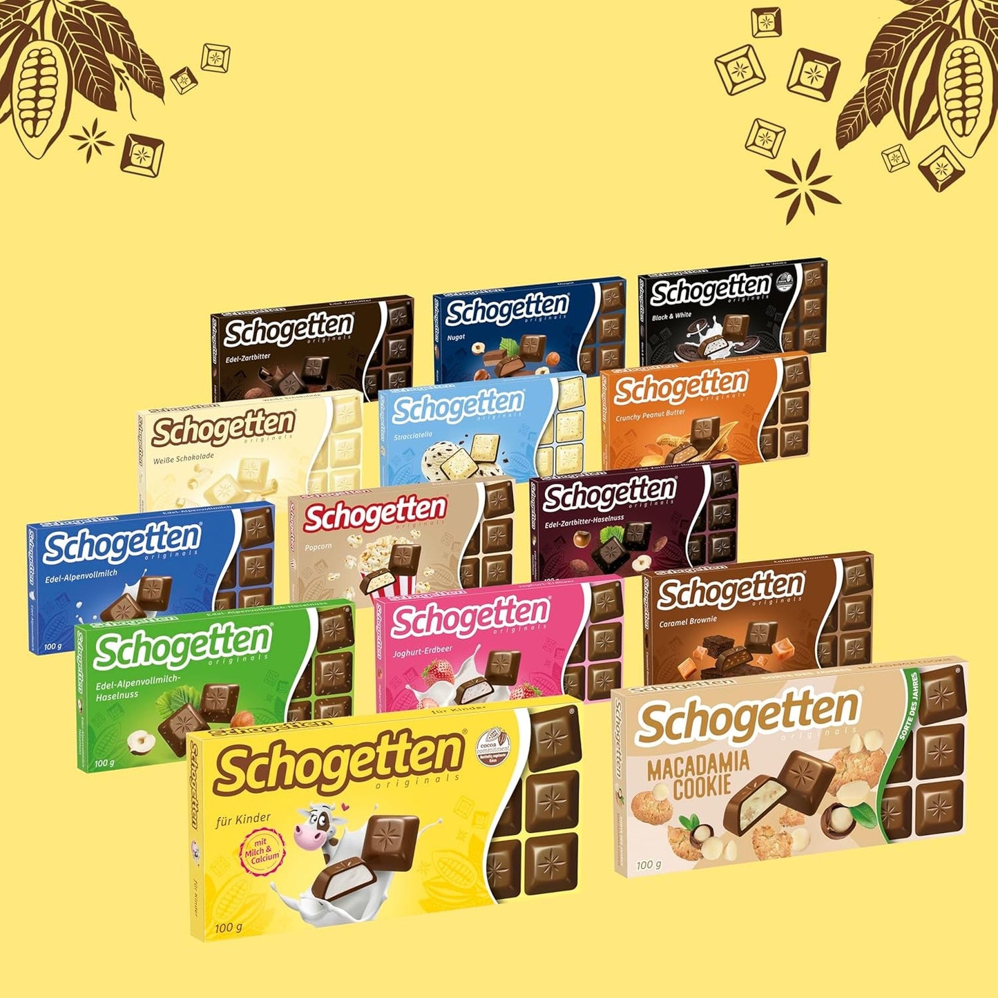 Schogetten per bambini, barretta di cioccolato da 100 g, cioccolato al latte con ripieno cremoso al latte, comodamente porzionato. Una prelibatezza. Pezzo per pezzo.