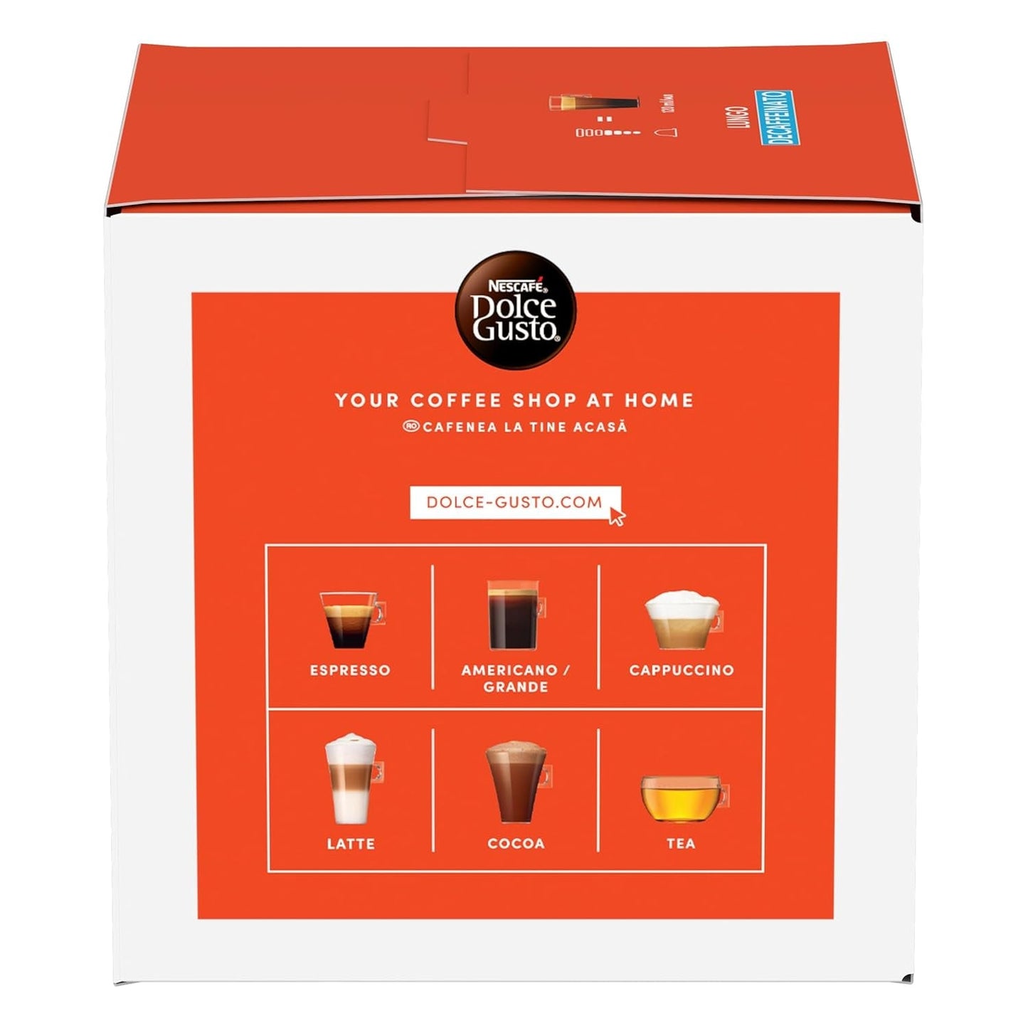Capsule di caffè NESCAFÉ DOLCE GUSTO Lungo Decaffeinato Confezione da 3 (3 x 16 capsule)