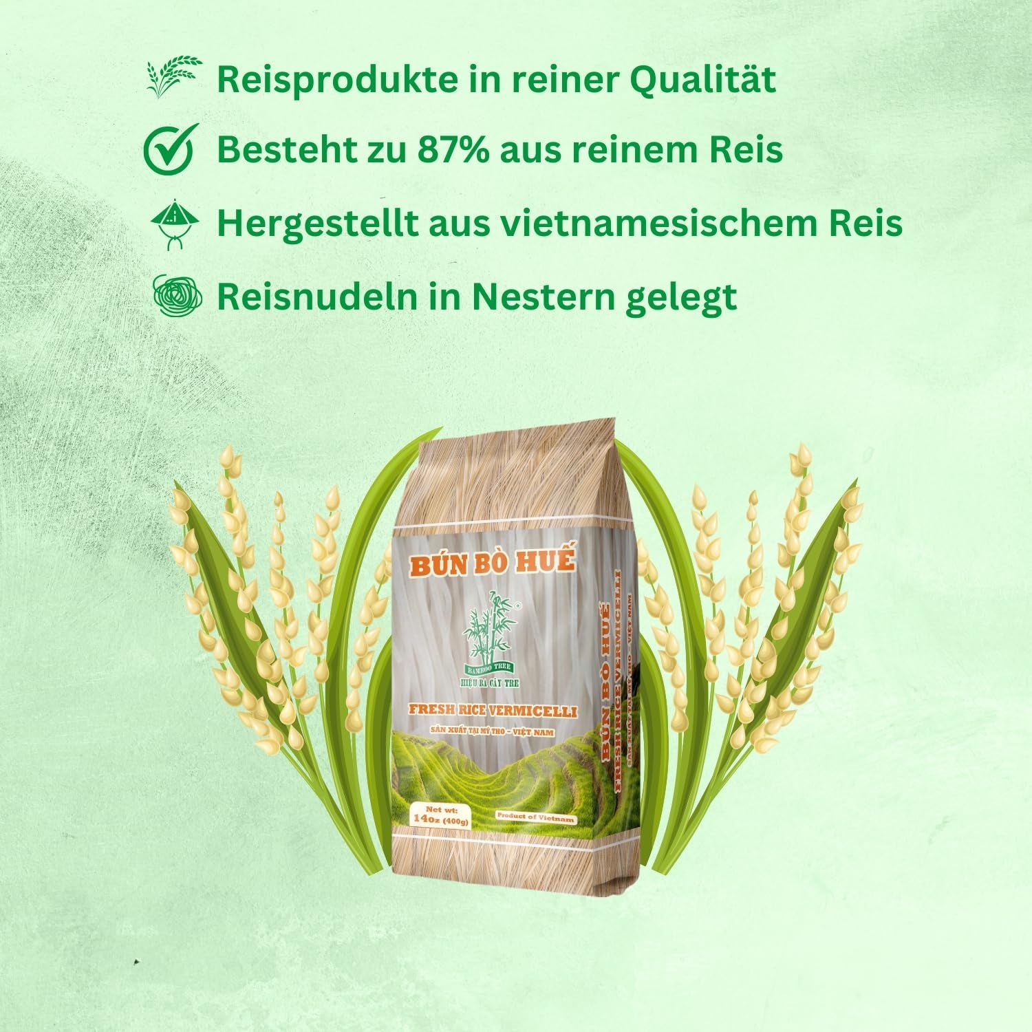 BAMBOO TREE - Spaghetti di riso Bun Bo Hue - (1 X 400 G)