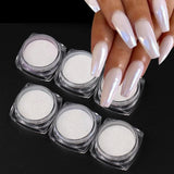 Polvere per unghie cromata Aurora Ice Shimmer Polvere di pigmenti cromati 4 pezzi Polvere cromata Nägel Nail Art Nageldesign