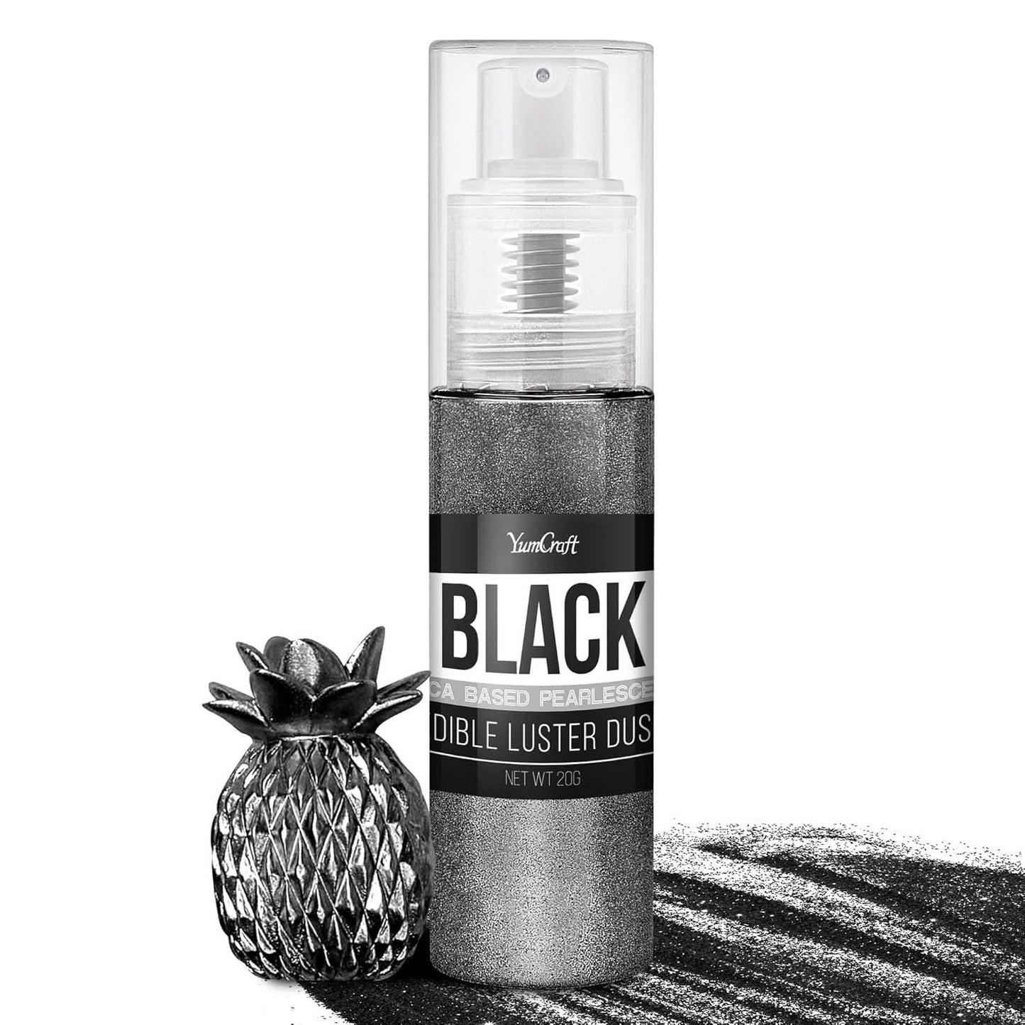 Spray commestibile glitterato, 20 grammi Naty Shop Nero
