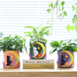 GUGUGO Simpatico vaso da fiori per gatti lunari, vaso da fiori unico con drenaggio, colori arcobaleno, piccoli vasi per piante d'appartamento, divertenti vasi da giardino per piante grasse, regalo, decorazione per la casa (C)