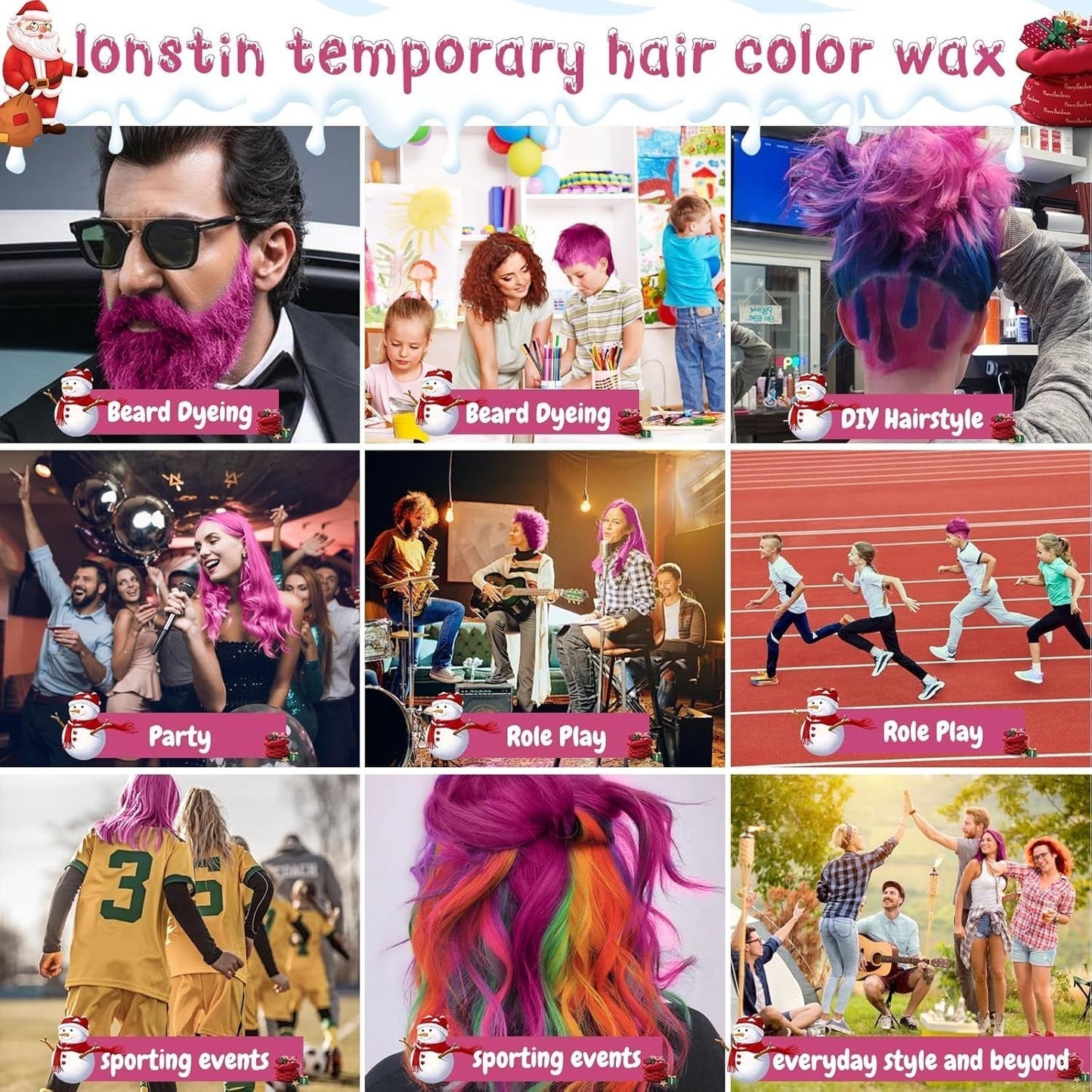 Lavabile Rosa Tintura Per Capelli Temporanea Cera Per Capelli Temporanea Colore Naturale Acconciatura Pomata Tintura Per Capelli Lavabile Per Uomini Donne Festa Cosplay Halloween Natale Tinture Per Capelli Naty Shop