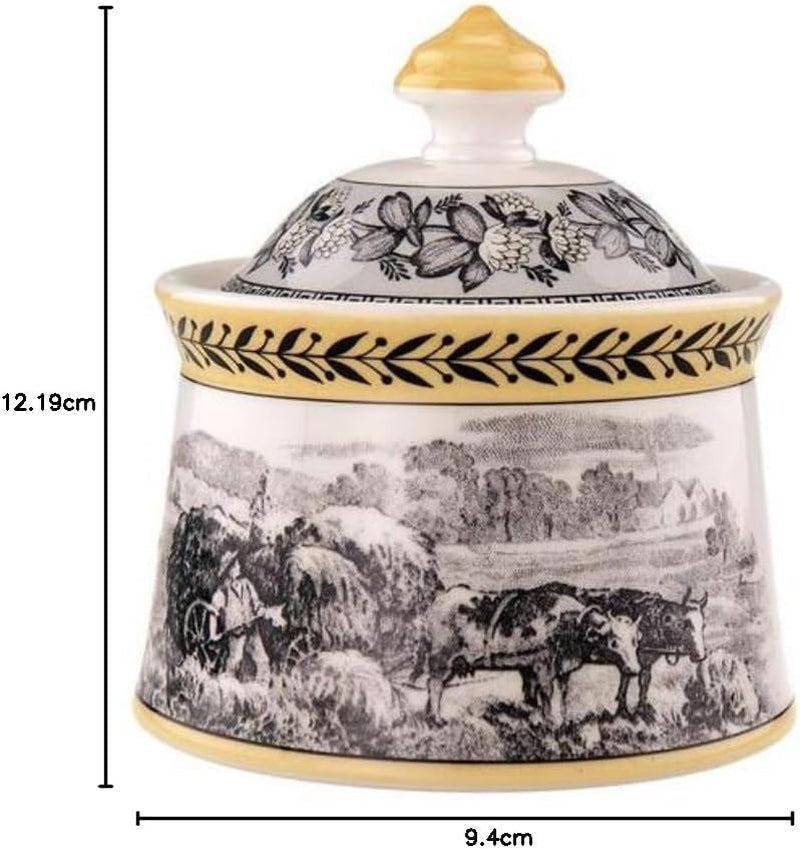 Villeroy & Boch – Audun Ferme Zuckerdose 300 Ml Bianco/Bunt, Spülmaschinenfest, Mikrowellensicher, Dose, Frischhaltedose, Vorratsdose, Box, Süßigkeiten Austellungen, Pralinenbox, Premium Porzellan