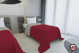 Coperta estiva in lino italiano, ignifugo, microfibra, bicolore, bordeaux/grigio chiaro, 170 X 270 cm Trapunte e trapunte Naty Shop