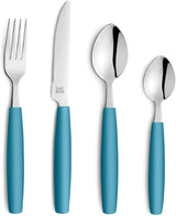 Beckmann & Rommerskirchen 2515 VALOA Besteck Set 4 persone | 16-Teilig | Olio | Spülmaschinenfest | Hochglanzpoliert | Essbesteck: 4X Messer, Gabel, Esslöffel, Kaffeelöffel Cucina Naty Shop Petrol