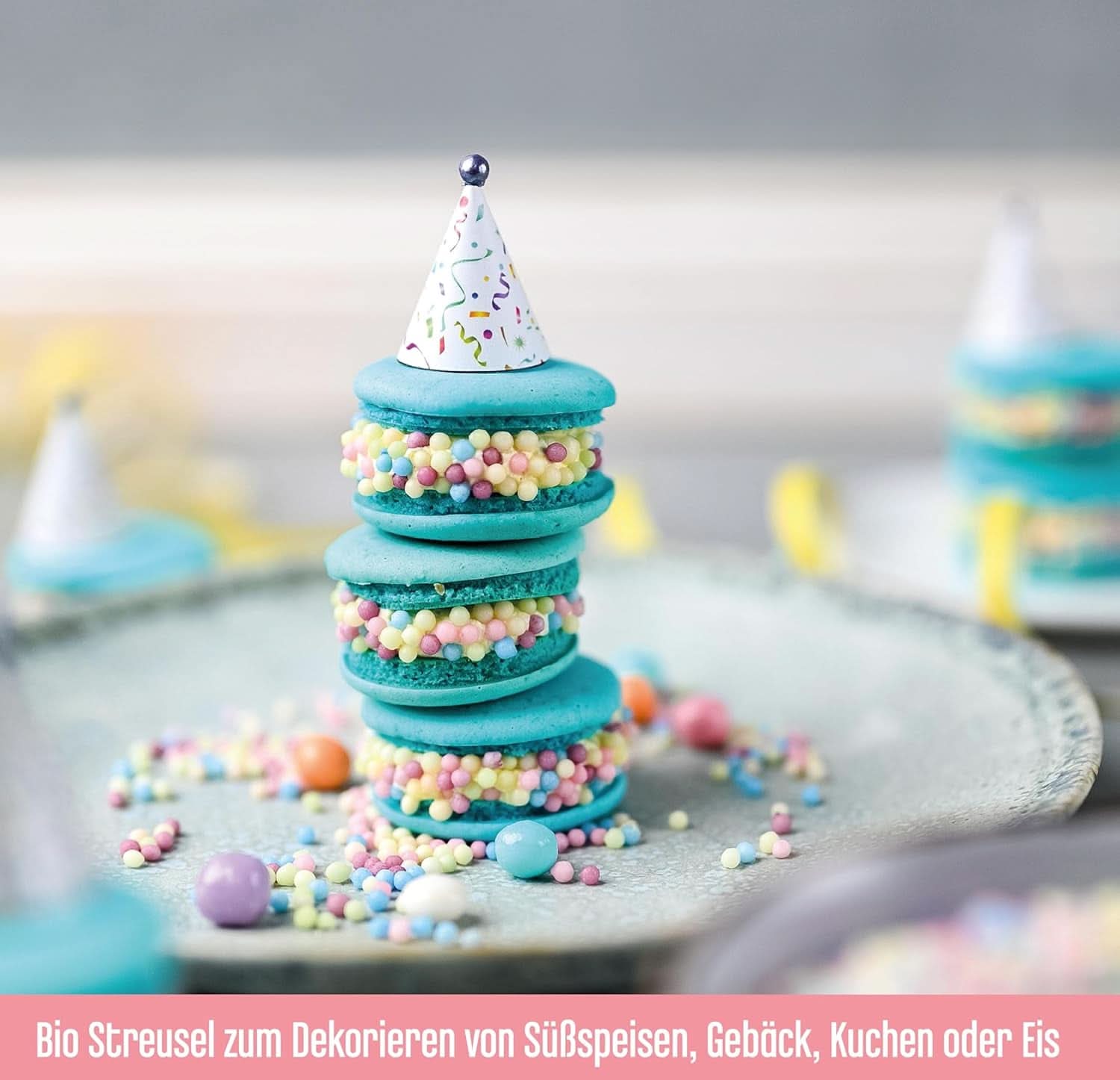 DECOCINO Perle di Sprinkles Bio - 60 grammi - Granelli di destrosio bio Sprinkles Naty Shop