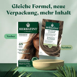 Gel tintura permanente per capelli 6N Biondo scuro - 170 ml I Senza ammoniaca, copertura al 100% dei capelli bianchi I Testato su pelle sensibile, con 8 estratti vegetali Tinture per capelli Naty Shop