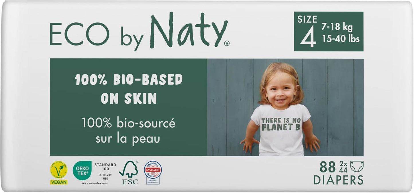 Pannolini Eco Eco by Naty Baby Eco Pannolini - pannolini biologici premium, ecologici, realizzati con materiali a base vegetale, ideali per la pelle sensibile del bambino (taglia 5 - 80 pezzi)