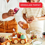 Tefal Creabake J3089304 3 Stück Brioche-Backform Antihaft-Beschichtung, Leicht Entnehmbar, Stapelbar, Einfache Austellung, Backform Stampi e teglie Naty Shop