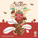 Biscotti con avena e cioccolato biologico Allos | Biscotto Croccante Al Cioccolato E Avena Integrale | Dolcificare con miele 6 x 130g